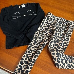 Girls’ Size 3T Gymboree Black Cat matching set